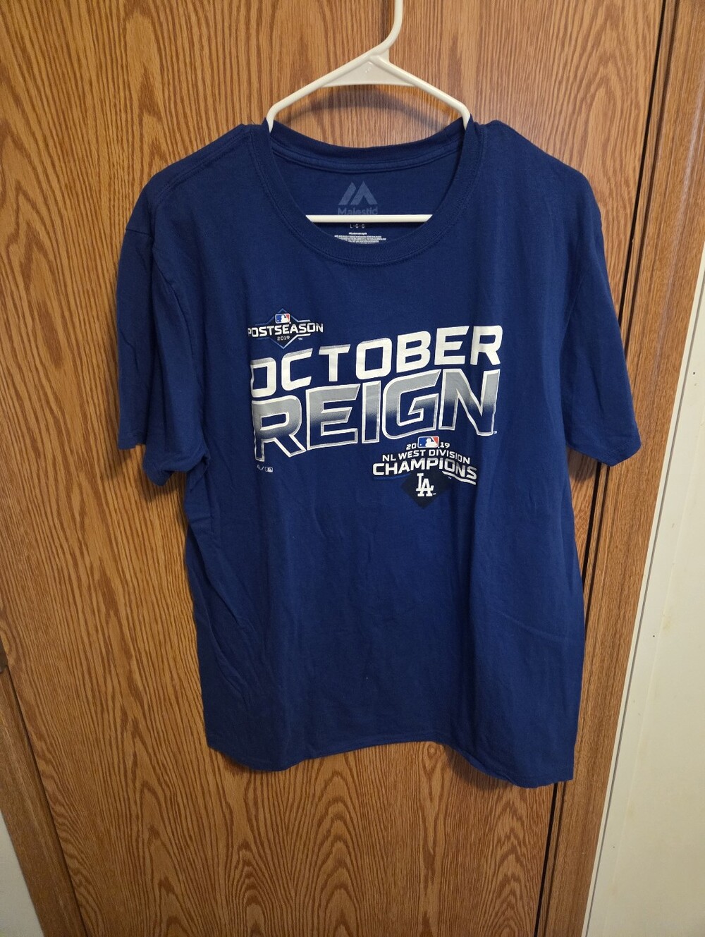 Majestic Los Angeles Dodgers 2019 Postseason Shirt Sz Large Men's MLB